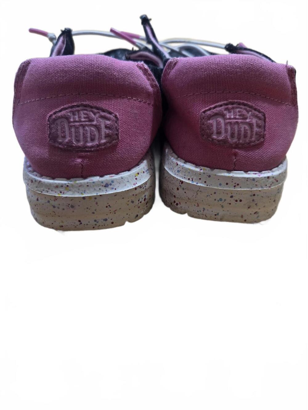 Hey Dude Black and Pink Unicorn Print Casual Shoes - Picture 3 of 5